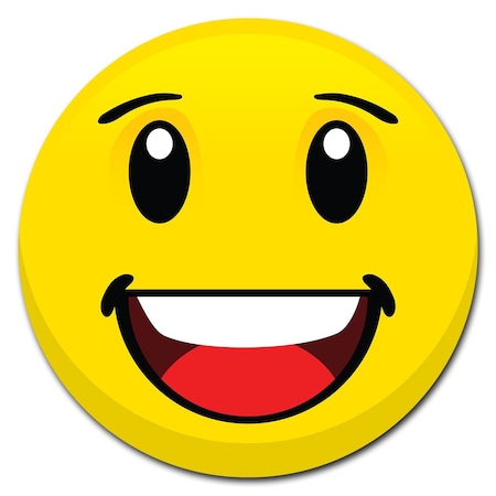 Signmission Emoji Yellow Smiling Circle Rigid Plastic Sign P-8-CIR-Emoji Yellow Smiling